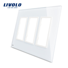 Panneau de triple vitrage blanc standard 170 x 125 mm Livolo blanc à vendre pour prise murale, tailles standard VL-C5-SR / SR / SR-11